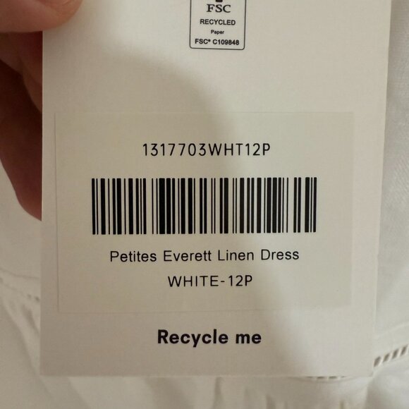 Reformation Anthro Everett Linen Midi Dress White Sz 12 Petite Boho Wedding NWT - Picture 10 of 14